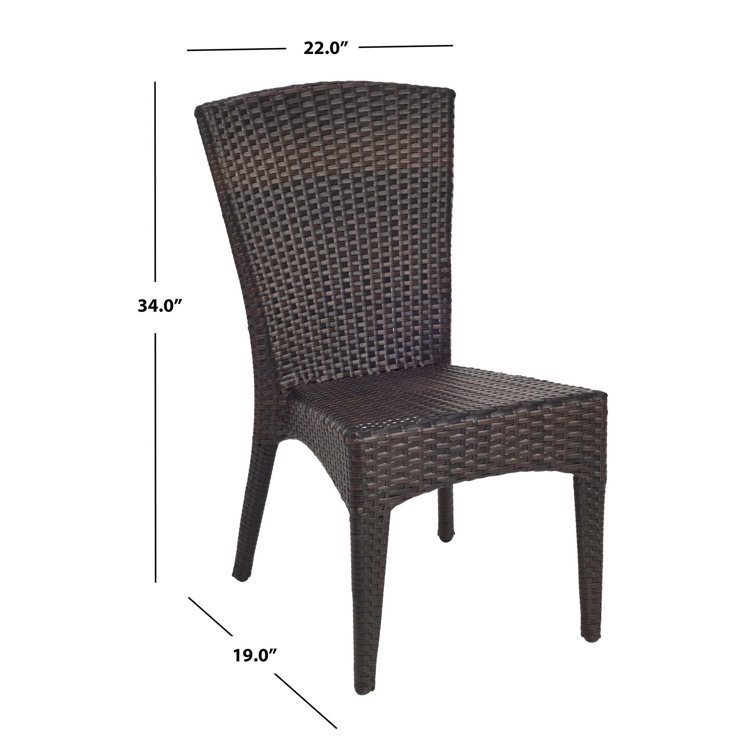 Safavieh Wicker Outdoor Dining Side Chair & Reviews Wayfair